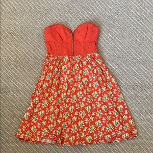 Xhilaration floral sweetheart neck dress